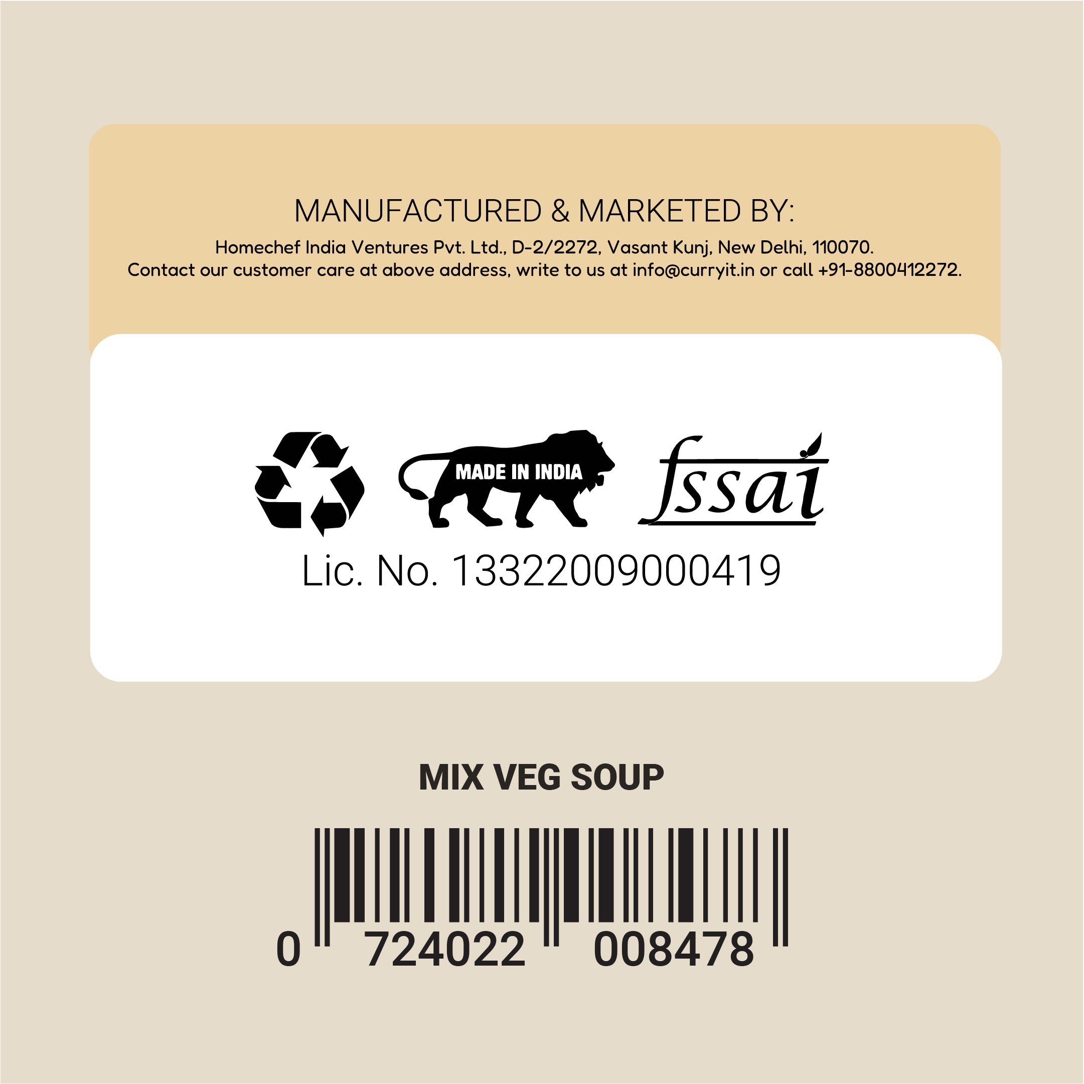 preservative free mix veg soup - combo pack