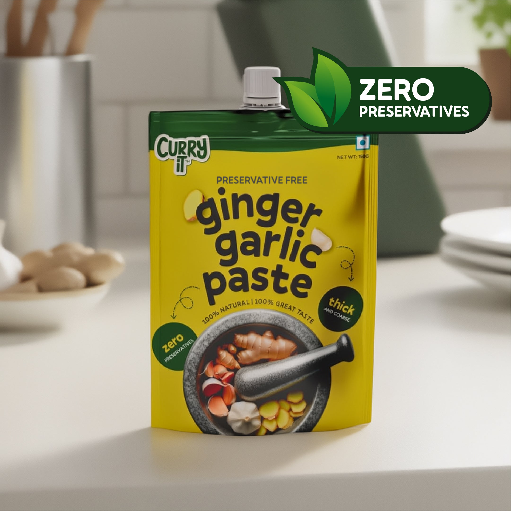 preservative free ginger garlic paste - combo pack